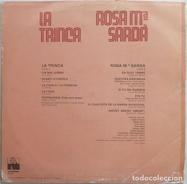 Discos de vinilo: ROSA M&ordf; SARDA - LA TRINCA. - Foto 2
