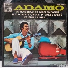 Discos de vinilo: **ADAMO - LE RUISSEAU DE MON ENFANCE + 3 - EP AÑO 1968 - PROMOCIÓN - LEER DESCRIPCIÓN. Lote 310895108