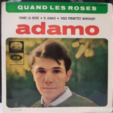 Discos de vinilo: **ADAMO - QUAND LES ROSES / TOMBE LA NEIGE + 2 - EP AÑO 1964 - LEER DESCRIPCIÓN. Lote 310897428
