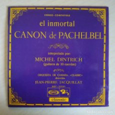 Discos de vinilo: CANON DE PACHELBEL - CONCIERTO PARA GUITARRA Y ORQUESTA VIVALDI - MICHEL DINTRICH (GUITARRA) EP - EX. Lote 311015033