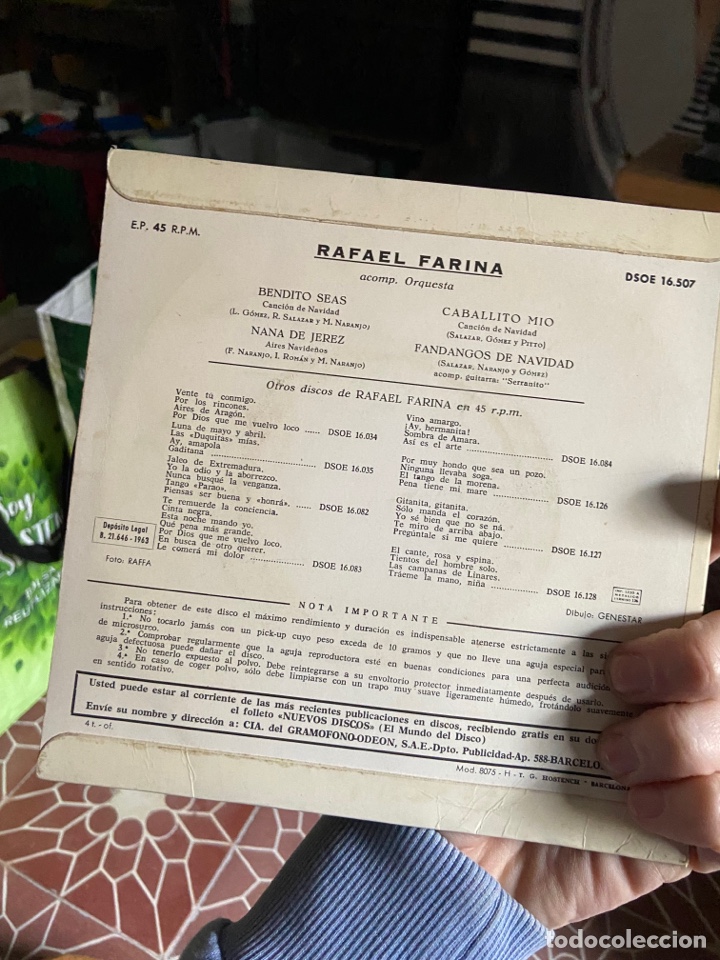 Discos de vinilo: Cantes navide&ntilde;os - rafael farina - disco vinilo - Foto 2