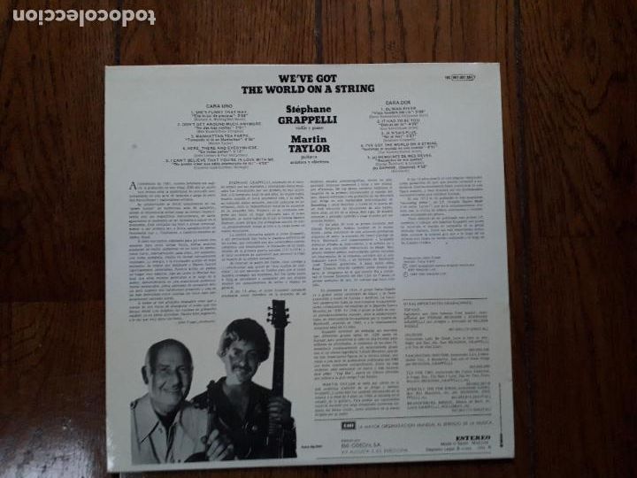 Discos de vinilo: Stephane grappelli + martin taylor - weve got the world on a string - Foto 2
