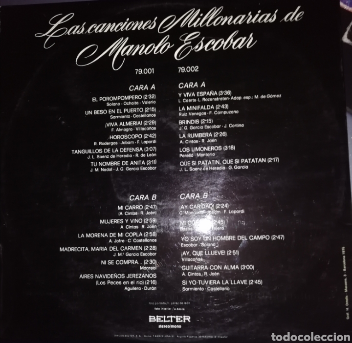 Discos de vinilo: Manolo escobar LP DOBLE - Foto 2