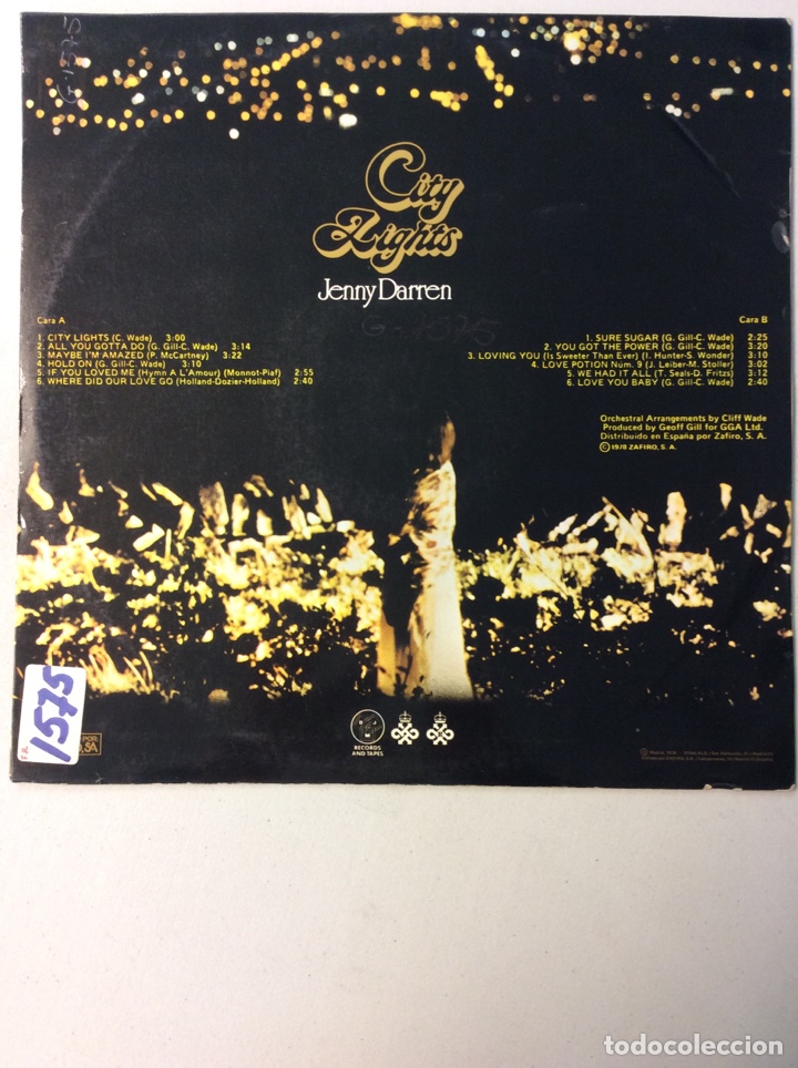 Discos de vinilo: Jenny Darren. City lights. - Foto 2