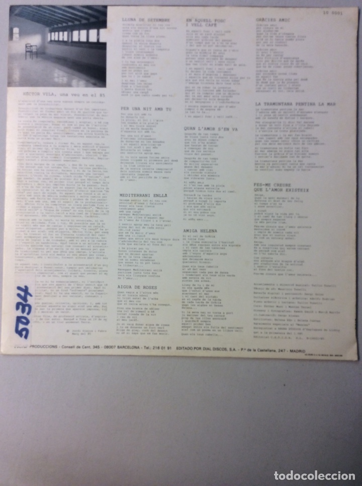 Discos de vinilo: H&egrave;ctor Vila. Aigua de roses. - Foto 2