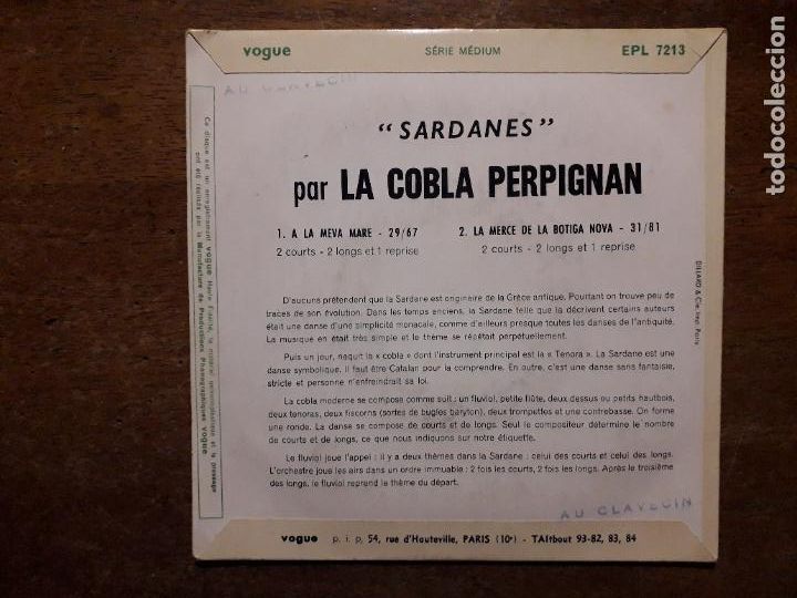 Discos de vinilo: Cobla perpignan - sardanes - a la meva mare + la merce de la botiga nova - Foto 2