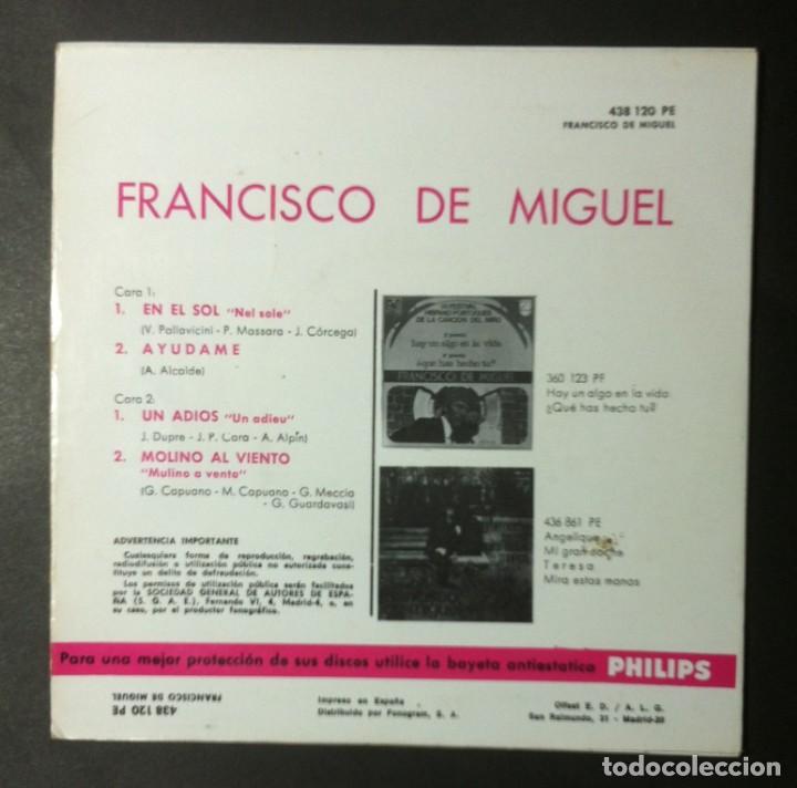 Discos de vinilo: FRANCISCO DE MIGUEL - En EL Sol - EP 1967 - PHILIPS - Foto 2
