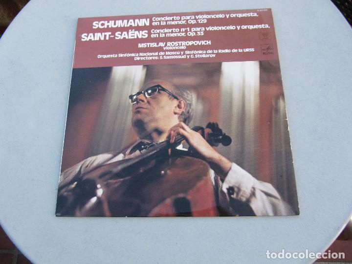 Discos de vinilo: Schumann, Saint-Sa&euml;ns. Mstislav Rostropovich - Foto 1