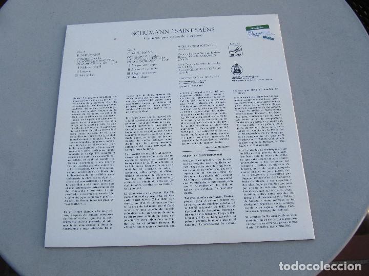 Discos de vinilo: Schumann, Saint-Sa&euml;ns. Mstislav Rostropovich - Foto 3