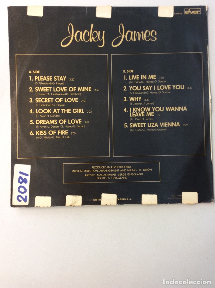 Discos de vinilo: Jacky James. - Foto 2