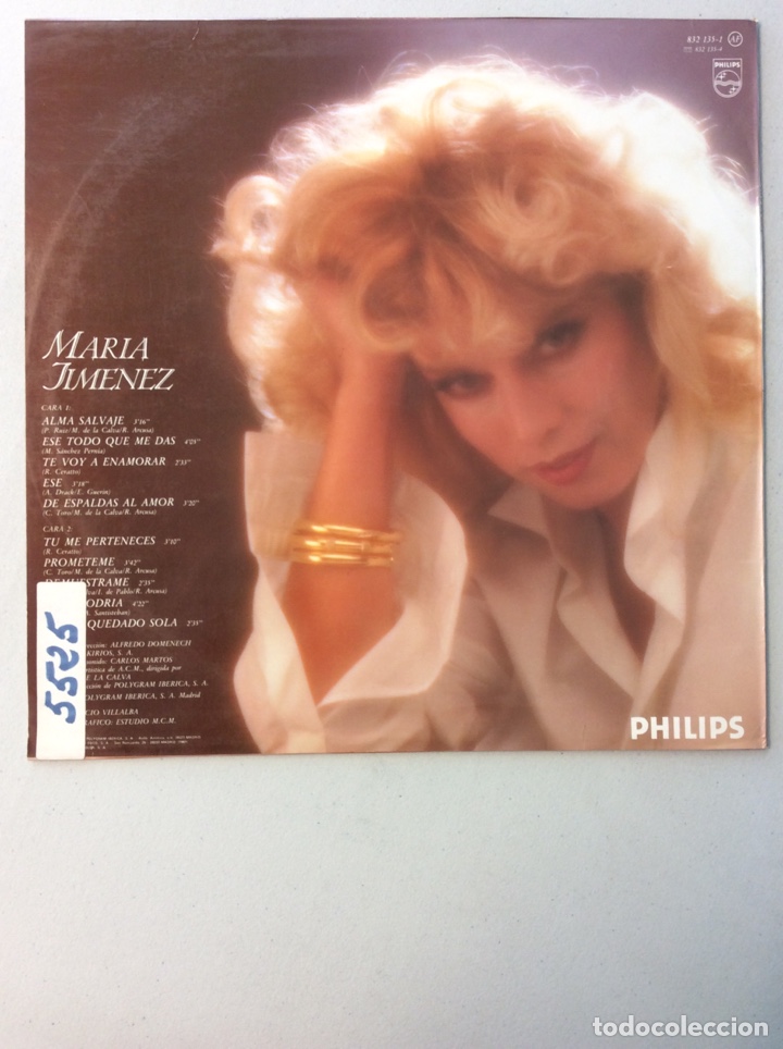 Discos de vinilo: Mar&iacute;a Jim&eacute;nez. Alma salvaje. - Foto 2