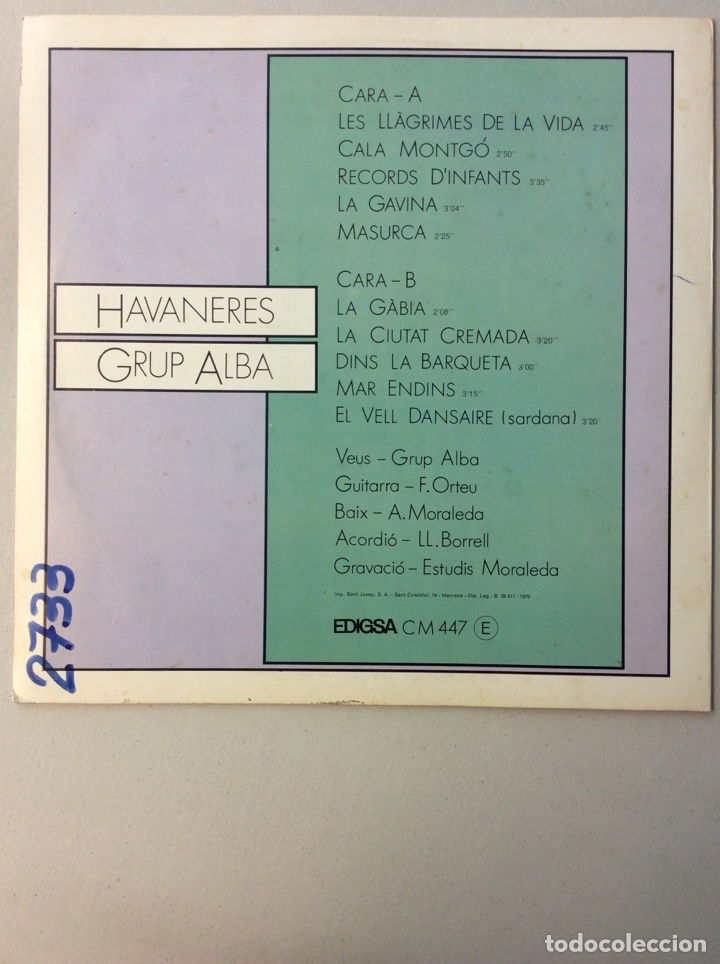 Discos de vinilo: Grup Alba. Havaneres. - Foto 2