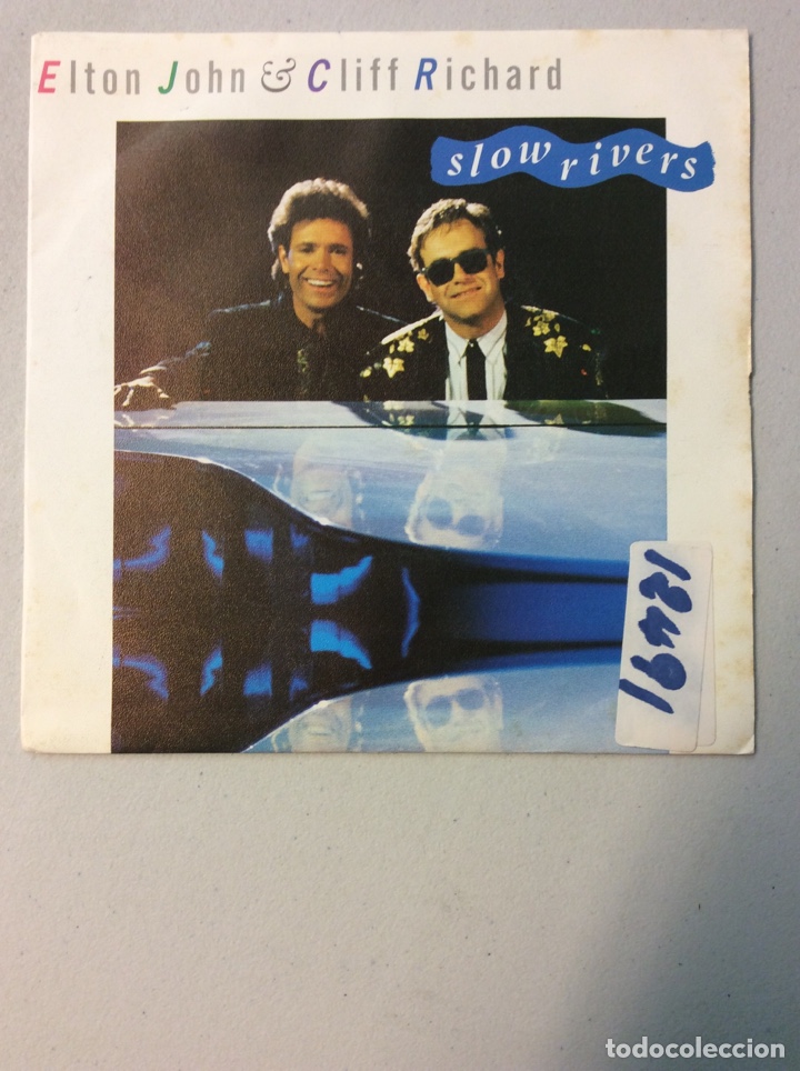 Discos de vinilo: Elton John & Cliff Richard. Slow rivers. - Foto 1