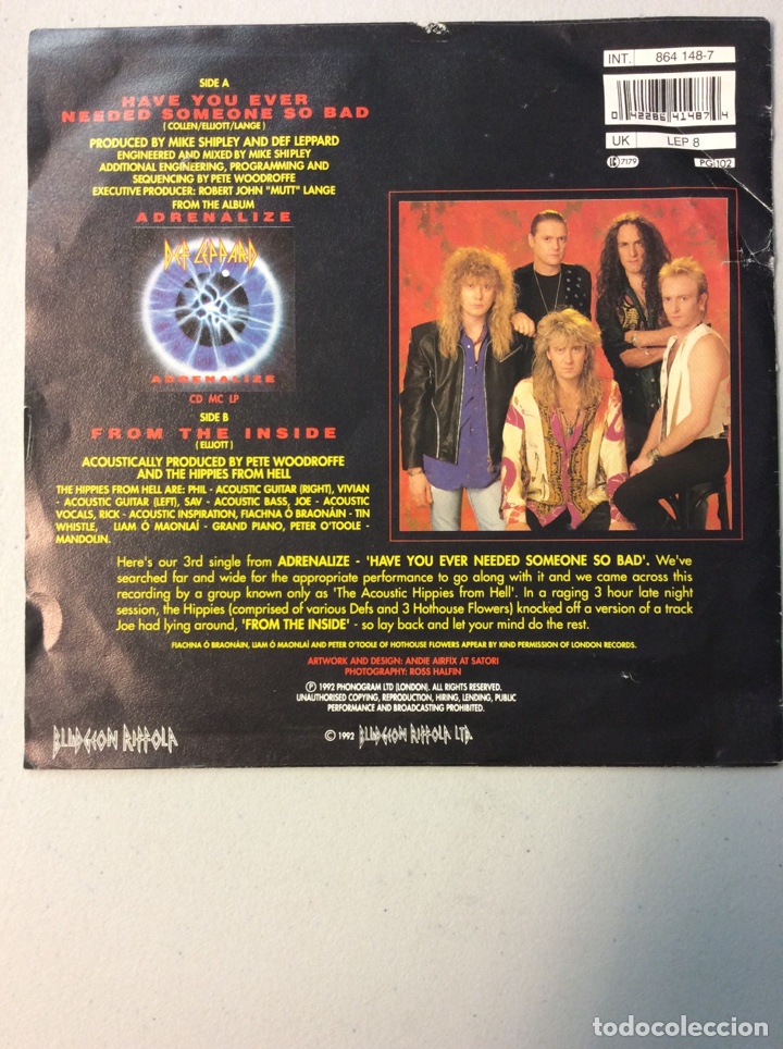Discos de vinilo: Def Leppard. Have you ever. Needed someone so bad - Foto 2