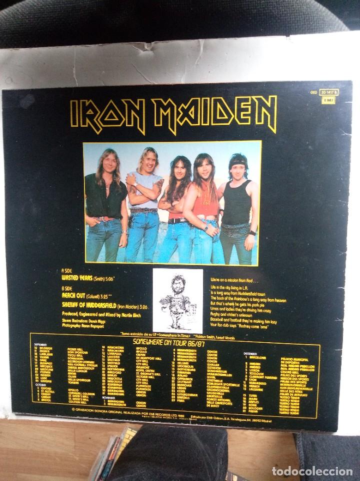 Discos de vinilo: iron maiden wasted years 1986 maxi single - Foto 2