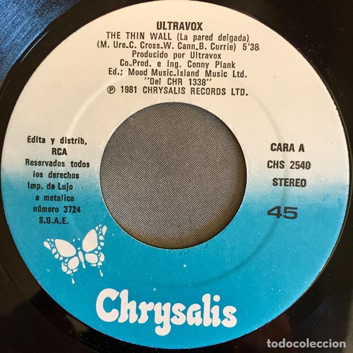 Discos de vinilo: ULTRAVOX : THE THIN WALL [CHRYSALIS - ESP 1981] 7&rdquo; - Foto 3