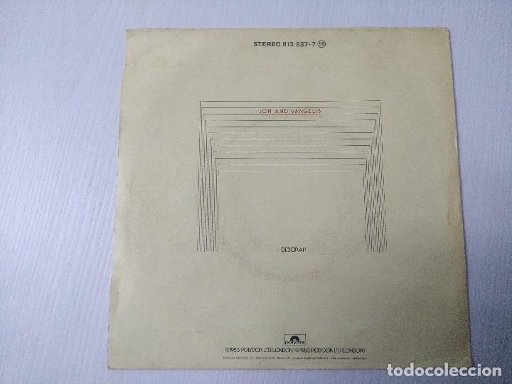 Discos de vinilo: JON AND VANGELIS/DEBORAH/SINGLE. - Foto 3