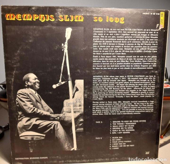 Discos de vinilo: LP MEMPHIS SLIM : SO LONG - Foto 2