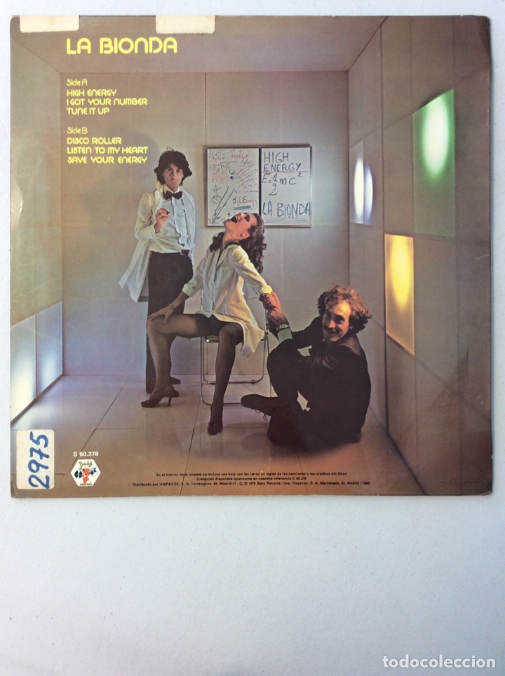 Discos de vinilo: La Bionda. High energy - Foto 2