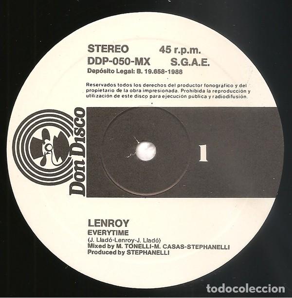 Discos de vinilo: Lenroy &lrm;&ndash; Everytime-SPAIN-1988-MAXI SINGLE-NUEVO - Foto 3