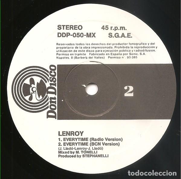 Discos de vinilo: Lenroy &lrm;&ndash; Everytime-SPAIN-1988-MAXI SINGLE-NUEVO - Foto 4
