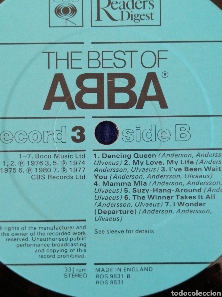 Discos de vinilo: ABBA RECORD 3 (MADEN IN ENGLAND) - Foto 7