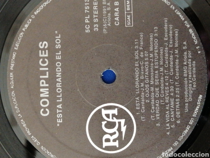 Discos de vinilo: C&Oacute;MPLICES - ESTA LLORANDO EL SOL - Foto 6