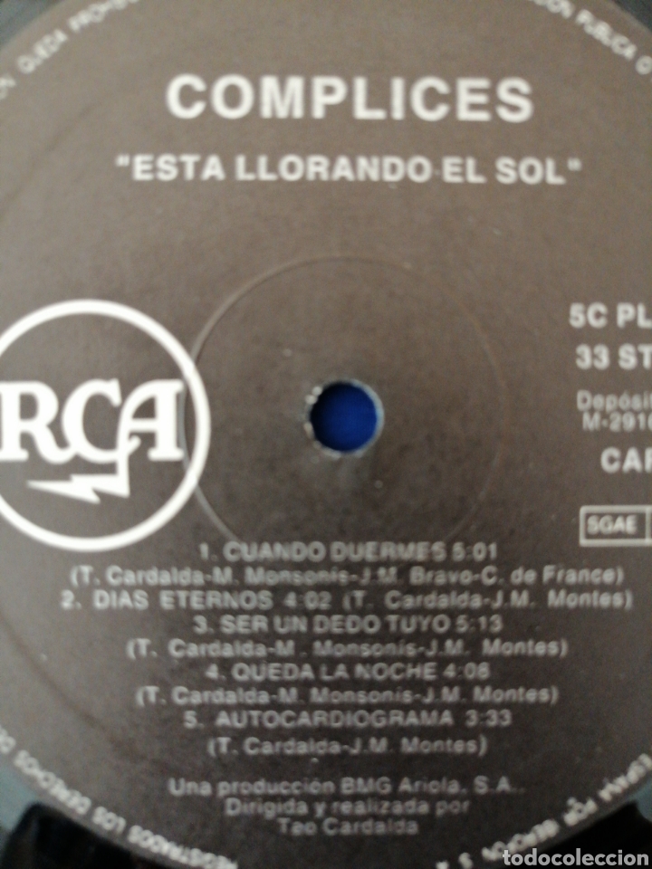 Discos de vinilo: C&Oacute;MPLICES - ESTA LLORANDO EL SOL - Foto 9