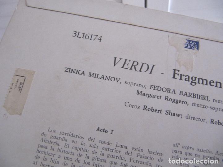 Discos de vinilo: ( VERDI ) - IL TROVATORE - FRAGMENTOS - Foto 6