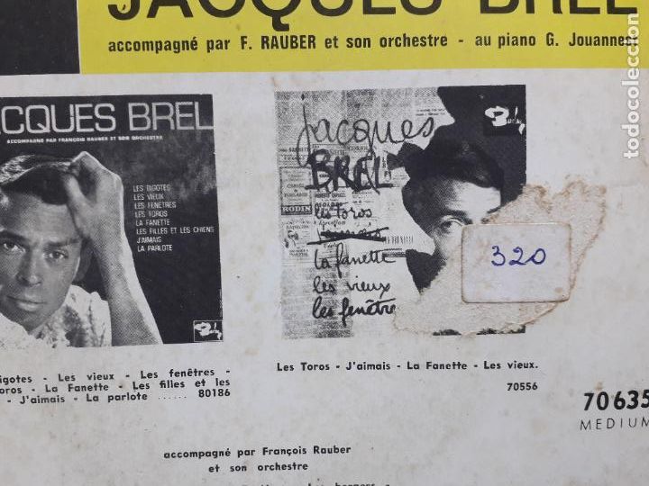 Discos de vinilo: Jacques brel - mathilde + tango funebre + les bergers + titine - Foto 3