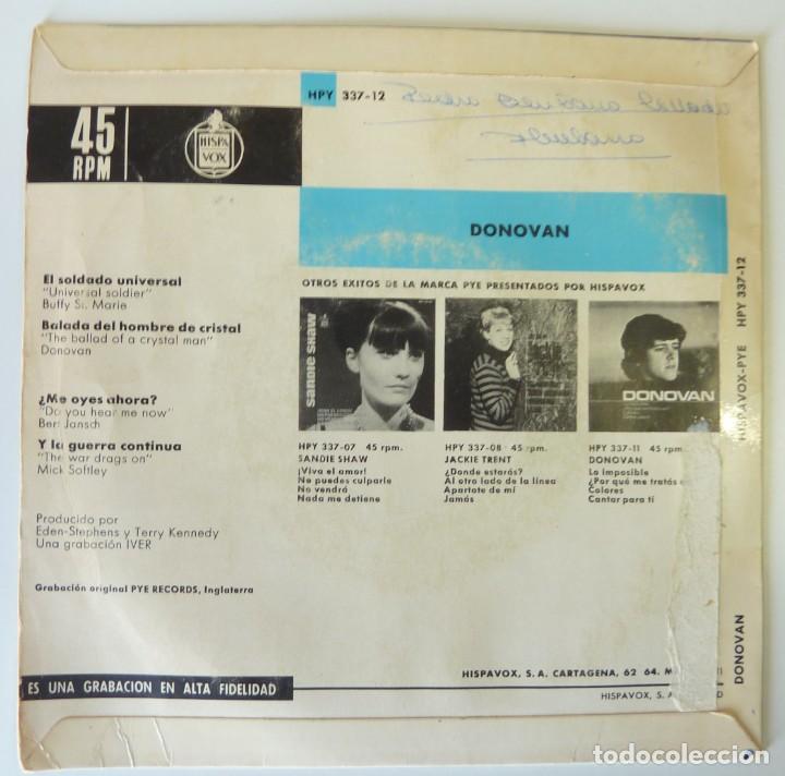 Discos de vinilo: DONOVAN // EL SOLDADO UNIVERSAL+3 // 1965 // EP - Foto 2