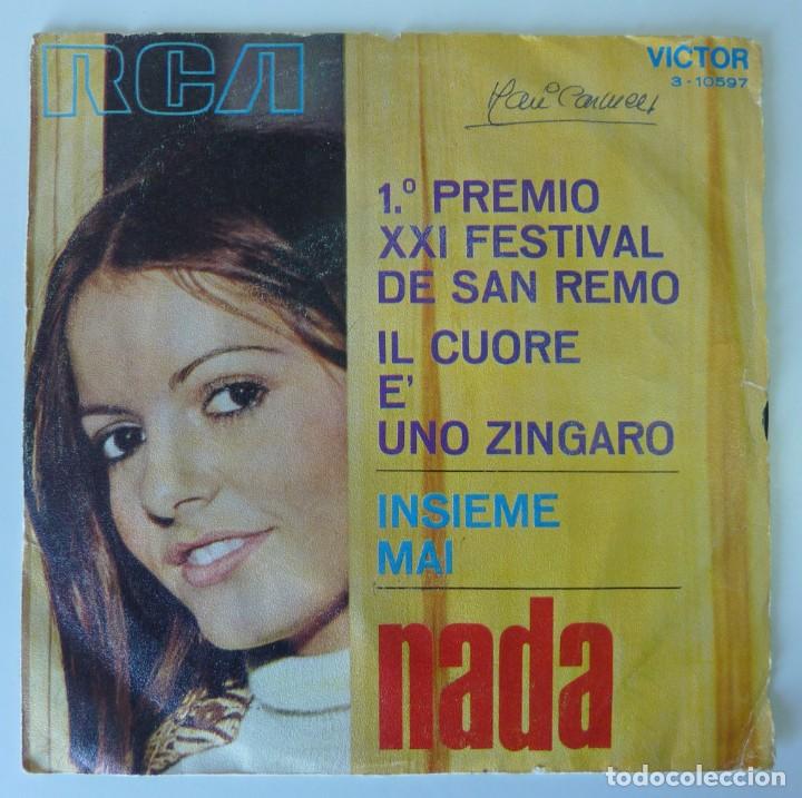 Discos de vinilo: NADA // IL CUORE E UNO ZINGARO // 1971 // SINGLE - Foto 1