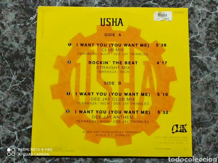 usha - i want you (you want me) (12”) - Buy Maxi Singles of Disco and Dance  Music on todocoleccion