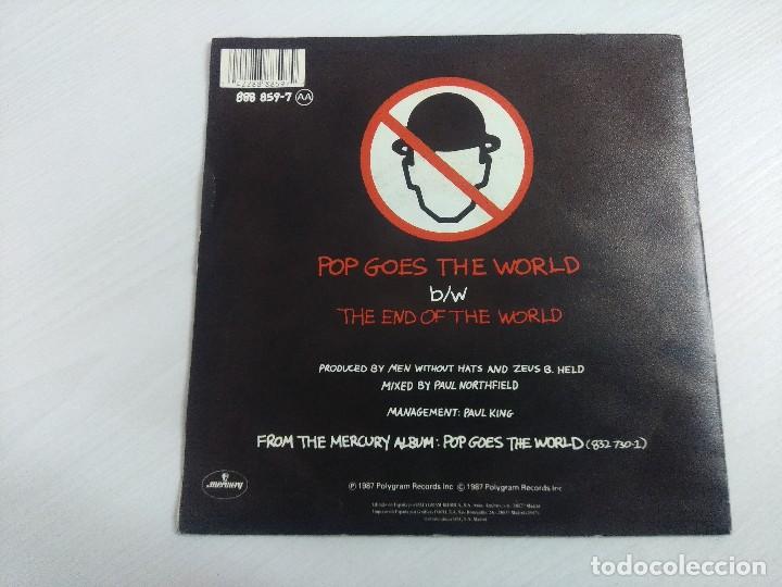 Discos de vinilo: MEN WITHOUT HATS/POP GOES THE WORLD/SINGLE. - Foto 3
