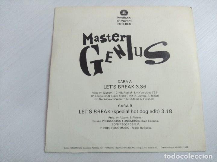 Discos de vinilo: MASTER GENIUS/LETS BREAK/SINGLE. - Foto 3