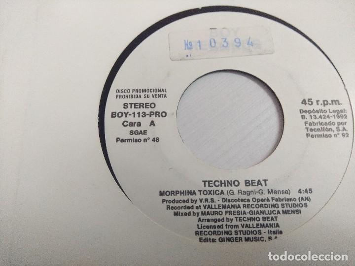 Discos de vinilo: TECHNO BEAT/MORPHINA TOXICA/SINGLE PROMOCIONAL. - Foto 3