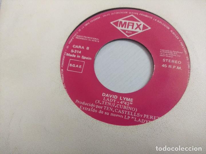 Discos de vinilo: DAVID LYME/LADY/SINGLE PROMOCIONAL. - Foto 2