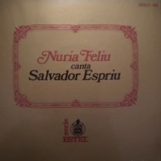 Discos de vinilo: NURIA FELIU - CANTA A SALVADOR ESPRIU EP 1968. Lote 312296518