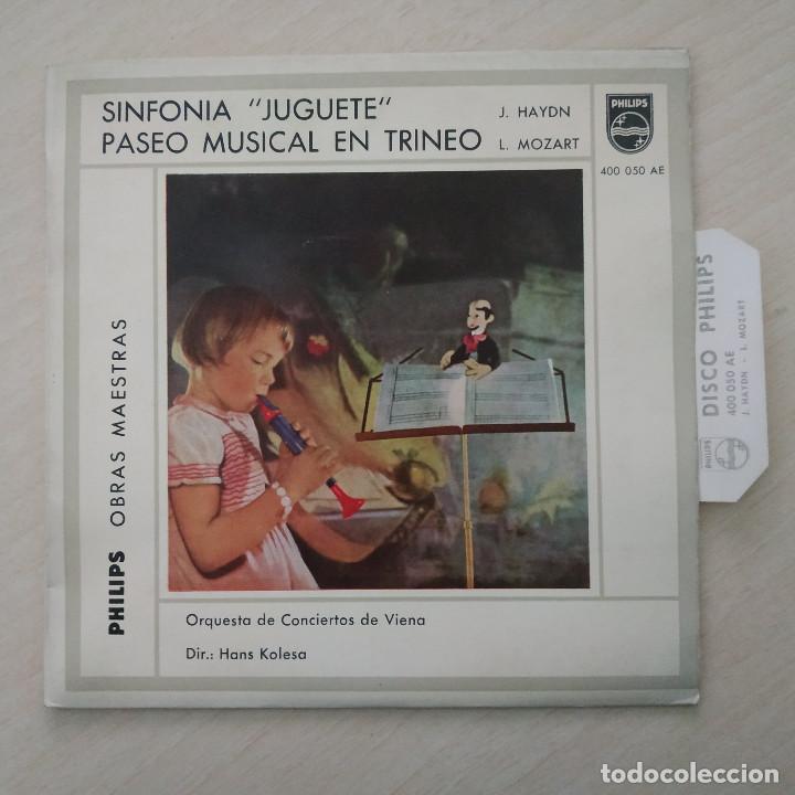 J. HAYDN (SINFONIA ''JUGUETE) / L. MOZART (PASEO MUSICAL EN TRINEO) SINGLE PHILIPS 1959 (COMO NUEVO) (Música - Discos - Singles Vinilo - Clásica, Ópera, Zarzuela y Marchas)