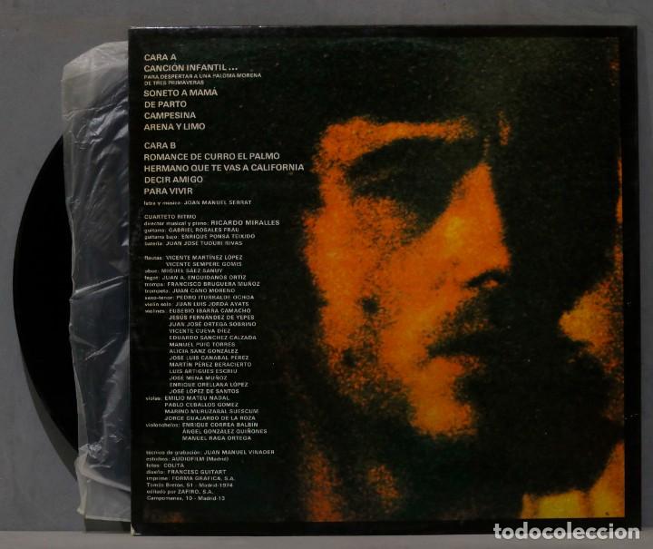 Discos de vinilo: LP. JOAN MANUEL SERRAT. CANCI&Oacute;N INFANTIL - Foto 2