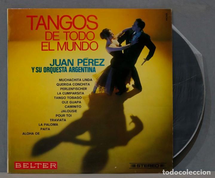 Disques de vinyle: LP. TANGOS DE TODO EL MUNDO. JUAN PEREZ Y SU ORQUESTA ARGENTINA