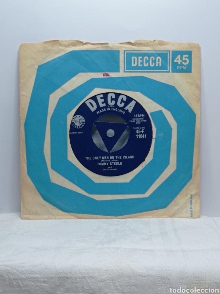 TOMMY STEELE, THE ONLY MAN ON THE ISLAND (DECCA 1958) -SINGLE- (Música - Discos de Vinilo - EPs - Pop - Rock Internacional de los 50 y 60	)