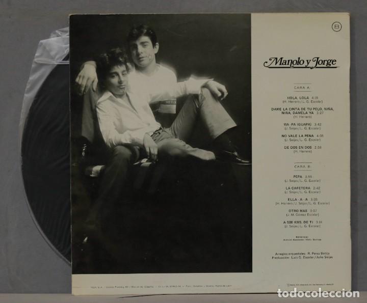 Discos de vinilo: LP. MANOLO Y JORGE. Hola Lola - Foto 2