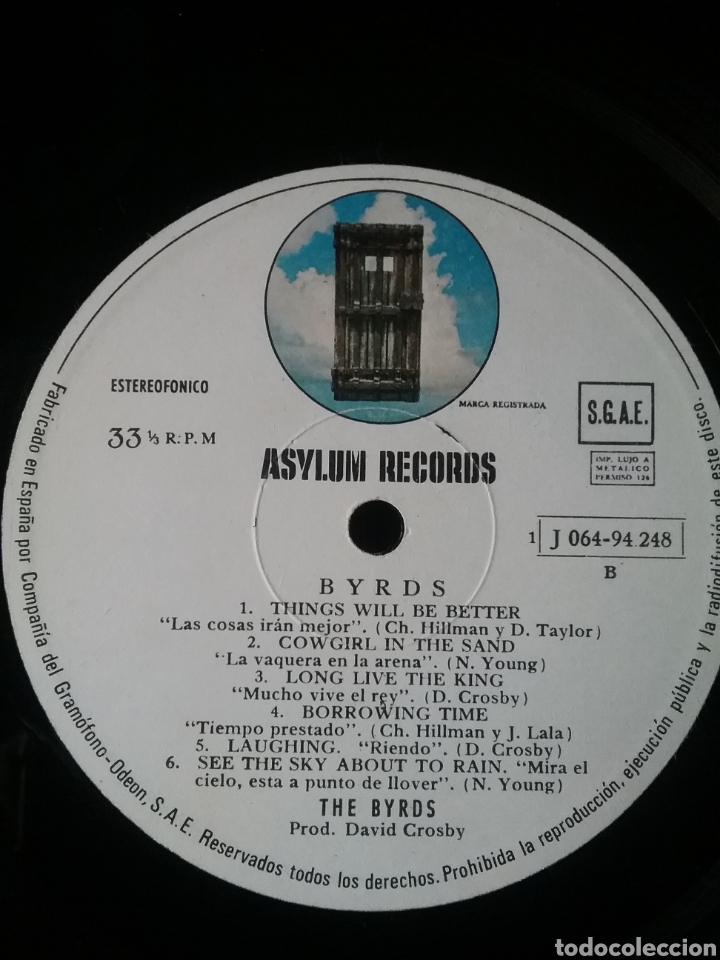 Discos de vinilo: The BYRDS 1973 Asylum Records . Copia Spain - Foto 4