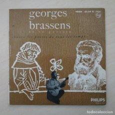 Discos de vinilo: GEORGES BRASSENS ‎ET SA GUITARE - CHANTE LES POÈTES DE TOUS LES TEMPS - EP 7E SÉRIE - EX