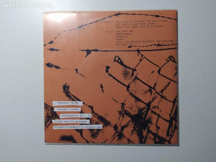 Discos de vinilo: E 150 / Intensidad. Split E.P. TDKDS22 - Foto 2