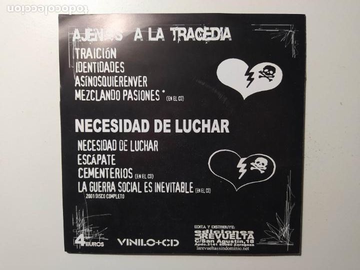 Discos de vinilo: Ajenos A La Tragedia. Necesidad De Luchar. E.P. TDKDS22 - Foto 2