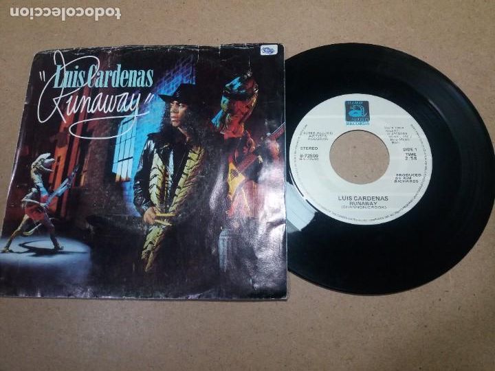 Discos de vinilo: LUIS CARDENAS / RUNAWAY / SINGLE 7 PULGADAS - Foto 1