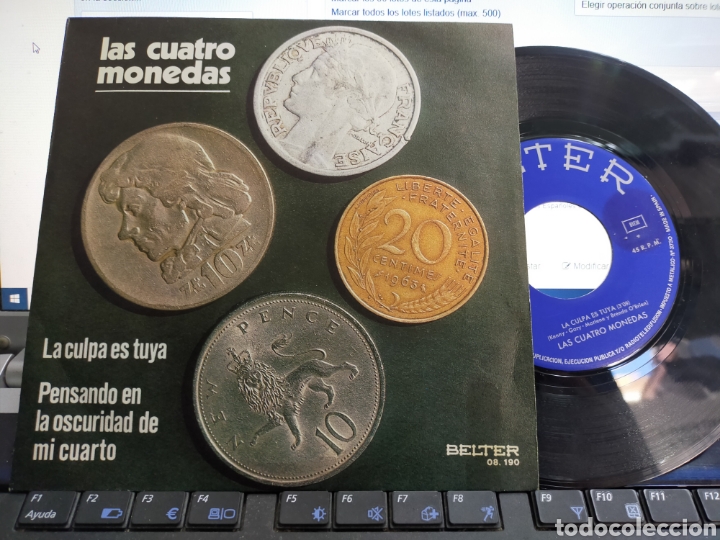 Disques de vinyle: Las cuatro monedas single la culpa es tuya Espa&ntilde;a 1972