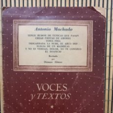 Discos de vinilo: DISCO DE ANTONIO MACHADO - RECITADO POR DÁMASO ALONSO / VOCES Y TEXTOS - CRUZ DEL SUR. Lote 312735763